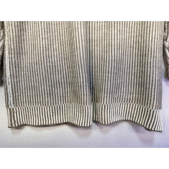 Elisabetta Collection Womens Cardigan Sweater 2X Beige Striped Made In Italy - Picture 12 of 13